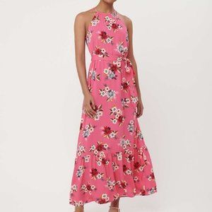 LOFT Zinnia Halter Maxi Dress Pink Floral - Small